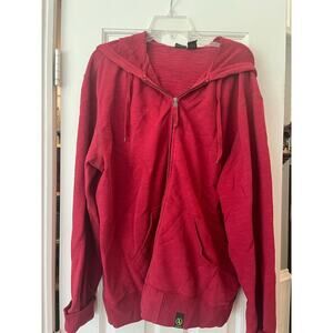 Aigle Full Zip Casual Sweater Jacket Cotton Hood Pocket Layer Hiking Outdoors XL